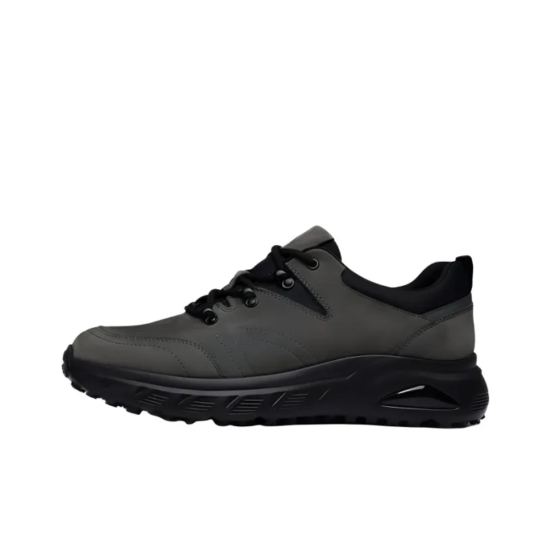 ROBERTA DI CAMERINO Italian Classic Abrasion Resistant Low Top Outdoor Shoes Men's Black Gray-0