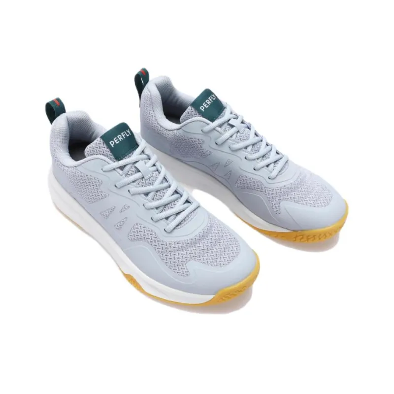DECATHLON Cushioning, Wear Resistant Low Top Badminton Shoes Men's Gray Blue-2