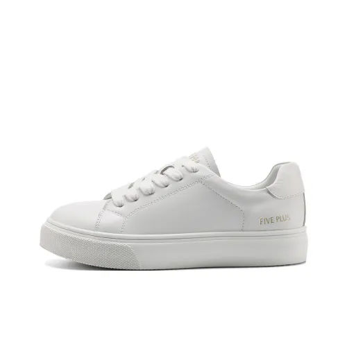 FIVE PLUS Anti Slip Wear Resistant Low Top Skateboard Shoes Women's White