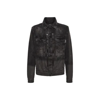 PHILIPP PLEIN Crystal skull Denim Jacket