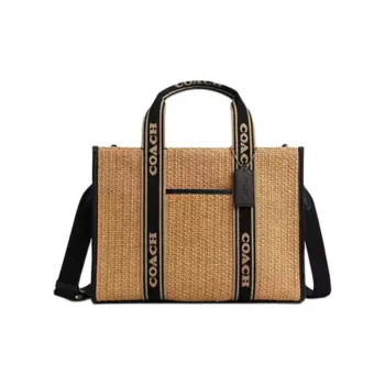 COACH Smith Straw One Shoulder Handbag Regular Women's Khaki