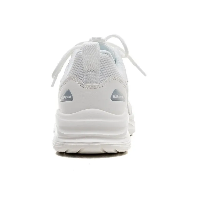 Warrior Anti Slip And Wear Resistant Height Increasing Low Top Casual Running Shoes Unisex White-3