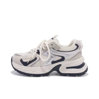 Shen Linsen Cushioning Slip Resistant Low Top Chunky Sneakers Women's Beige Blue