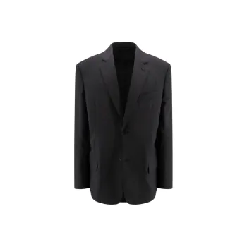 Balenciaga Logo Patch Single Breasted Blazer