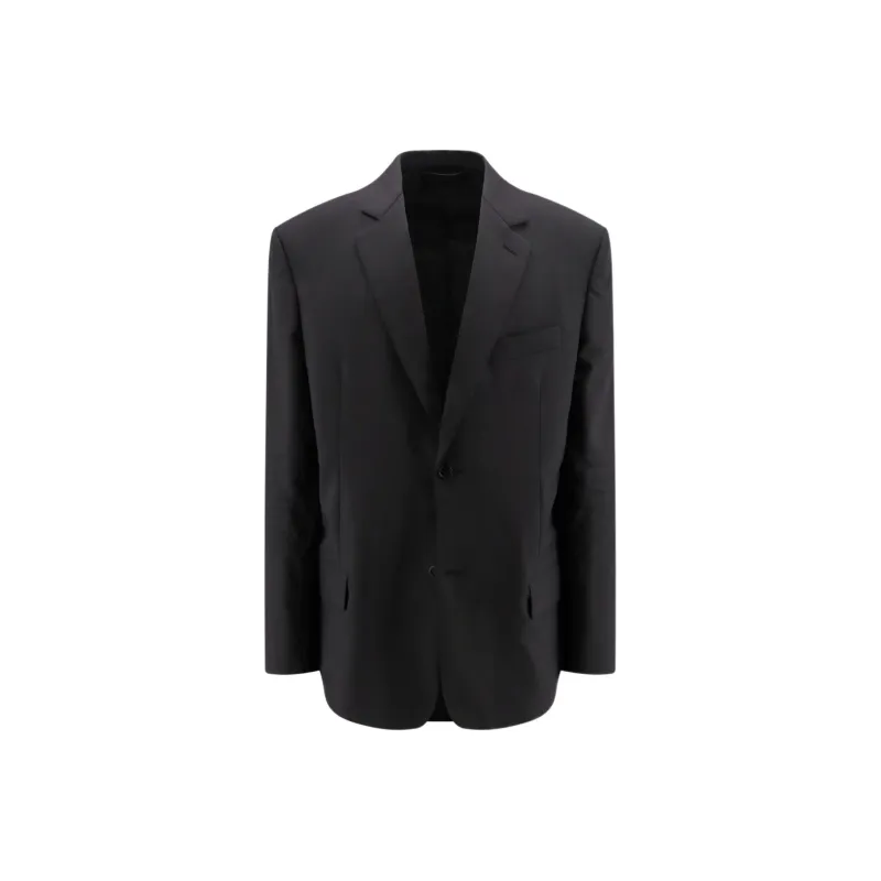 Balenciaga Logo Patch Single Breasted Blazer-0