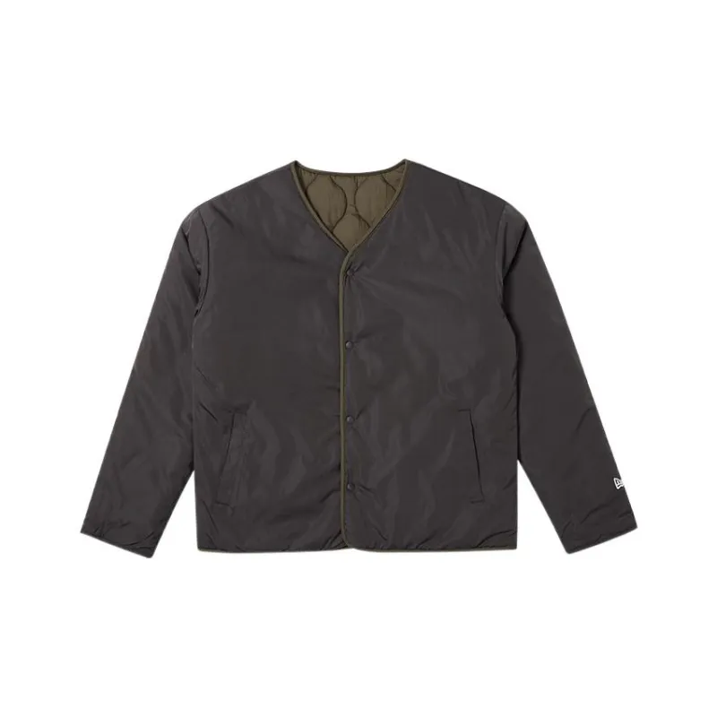 New Era Puffer Jacket Unisex Charcoal Black-0