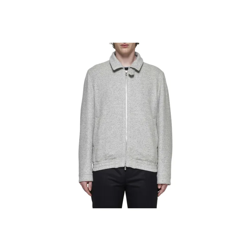 Brunello Cucinelli Long Sleeved Zip Up Herringbone Jacket-4