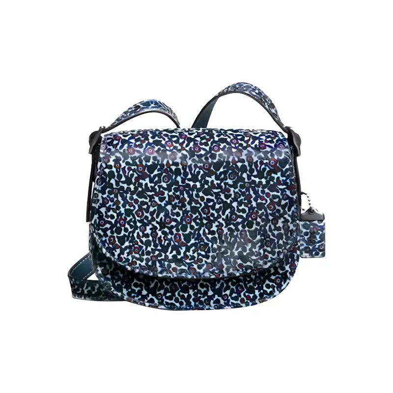 COACH Saddle Cow Leather Saddle Bag Shoulder Bag Crossbody Bag Women's Blue-0