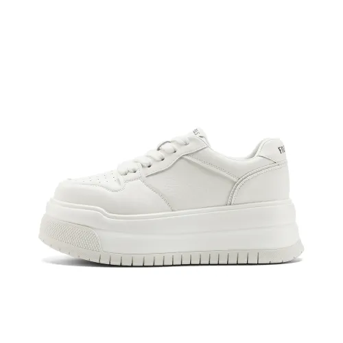 FIVE PLUS Anti Slip Wear Resistant Low Top Skateboard Shoes Women's White