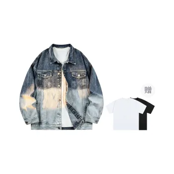 A.X.S.K Denim Jacket Unisex Denim Blue