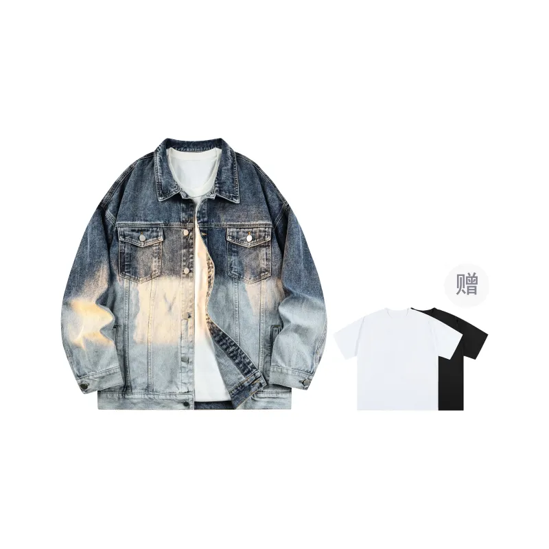 A.X.S.K Denim Jacket Unisex Denim Blue-0