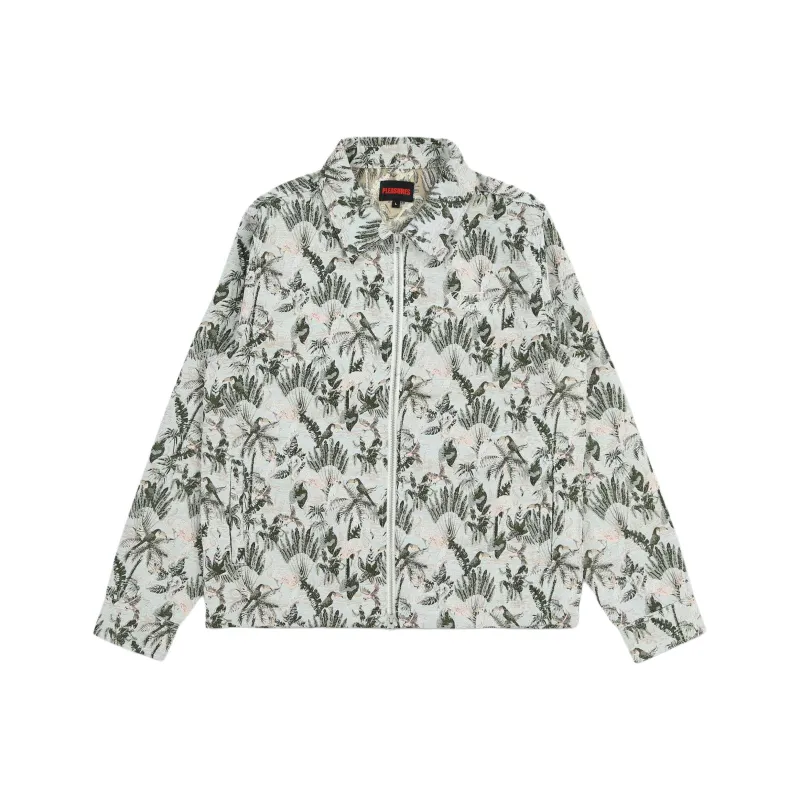 PLEASURES Parrot Work Zip up Shirt Jacket-0
