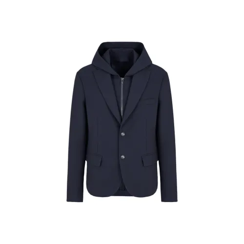 EMPORIO ARMANI Viscose blend Blazer With Detachable Inner Panel And Hood