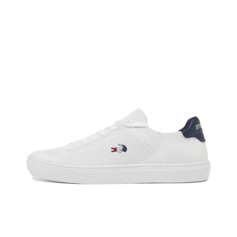 LACOSTE Anti Slip Wear Resistant Low Top Skateboard Shoes Men's White-0