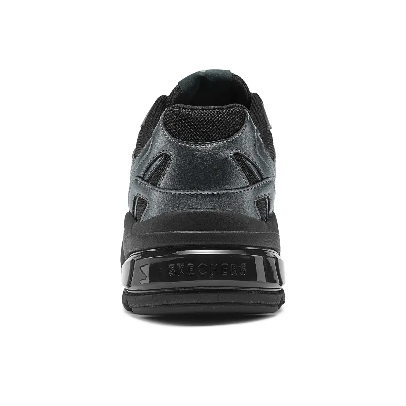 Skechers Breathable Low-Top Running Shoes Men's Black-3