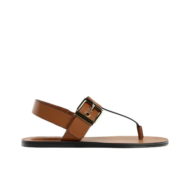 ZARA One Strap Sandals 1cm Women's Brown-1