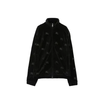 Burberry Ekd Velvet Finished High Neck Zipped Sweatshirt