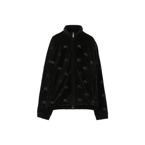 Burberry Ekd Velvet Finished High Neck Zipped Sweatshirt