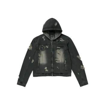 THUG CLUB SS24 Denim Jacket Unisex Black
