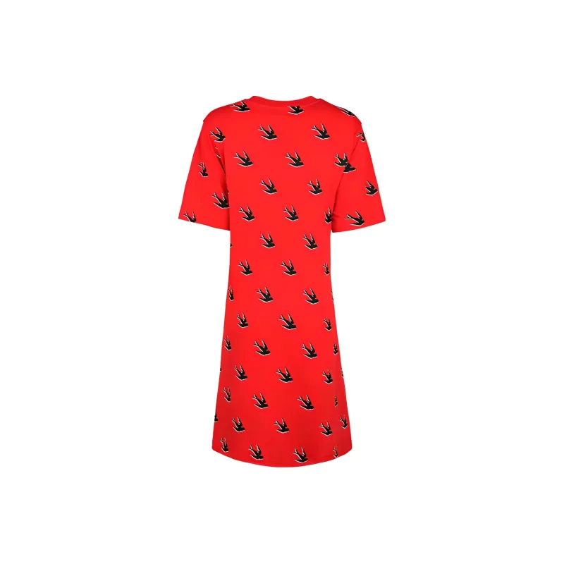 McQ Alexander McQueen Short Sleeved Dresses Women's Red-2