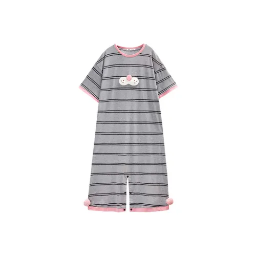 YSO Cool Cat Series Home Onesies Women's Dark Heather Gray