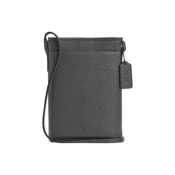 COACH Litchi Grain Leather Crossbody Bag Mini Men's Gray