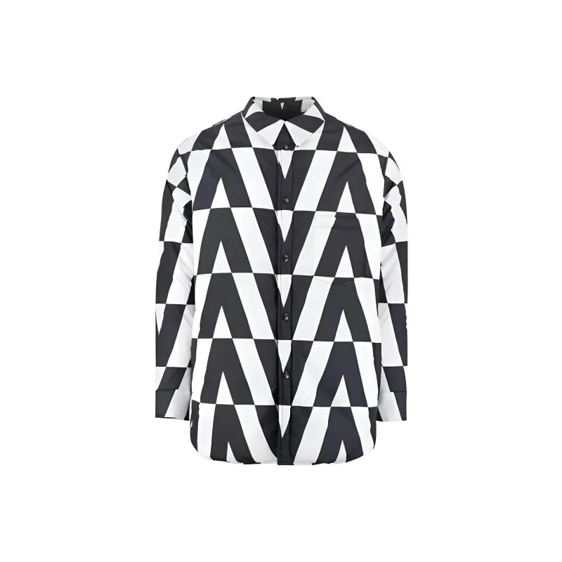 Valentino Mens Reversible Logoed Nylon Down Jacket Black-0