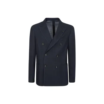 LARDINI Brooch detail Double breasted Blazer