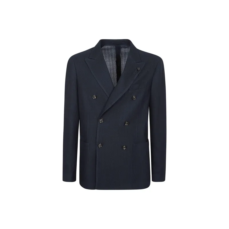 LARDINI Brooch detail Double breasted Blazer-0