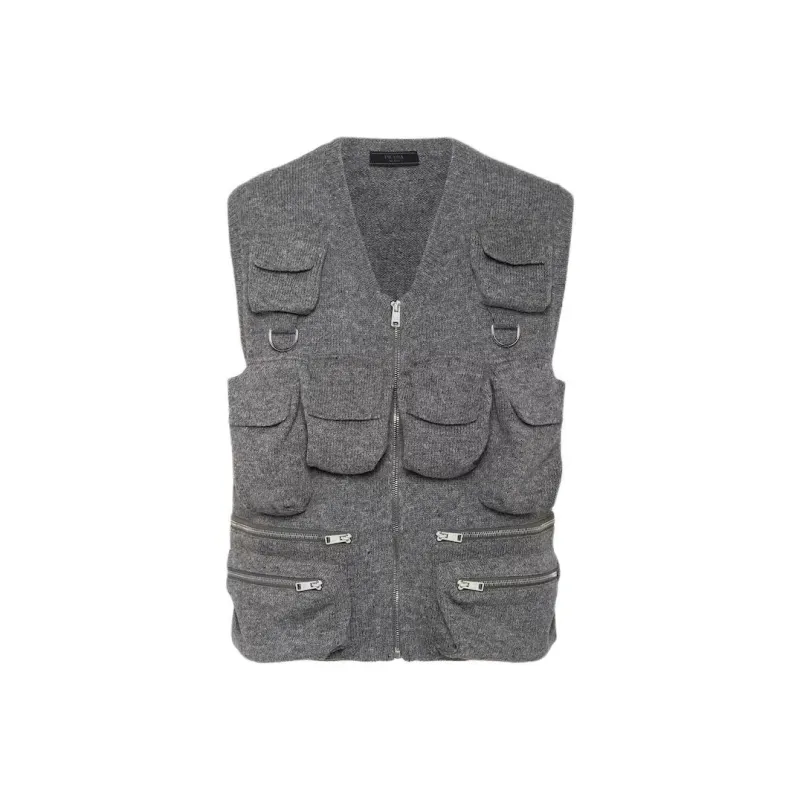 PRADA Vests Men Gray-0