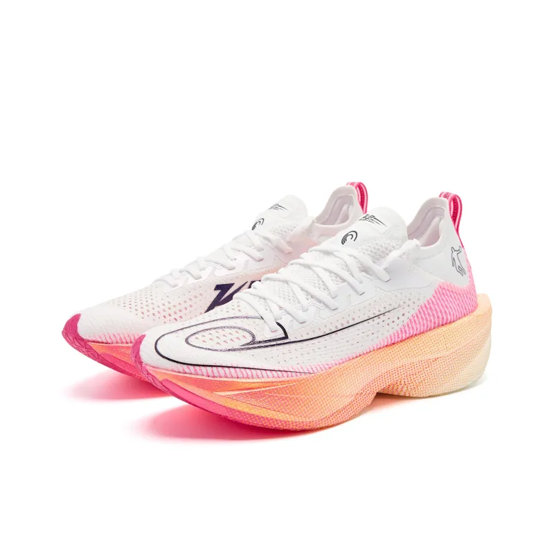 QIAODAN Feiying Plaid 2.0 Running Shoes Men Low Top Jordan White Neon Pink-2