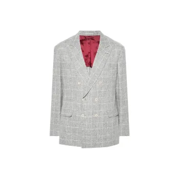 Brunello Cucinelli Prince Of Wales Deconstructed Blazer