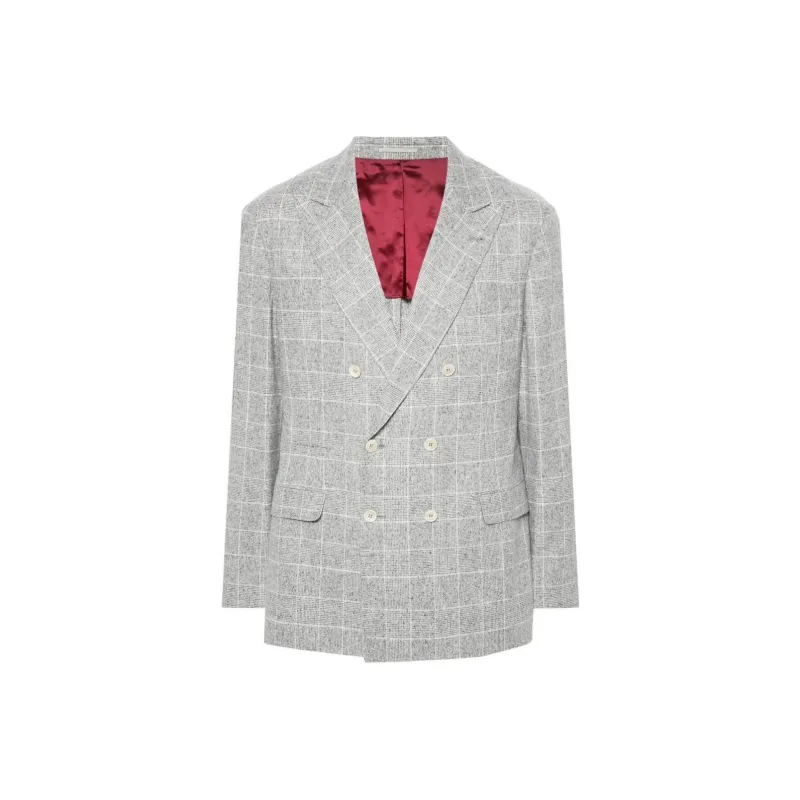 Brunello Cucinelli Prince Of Wales Deconstructed Blazer-0