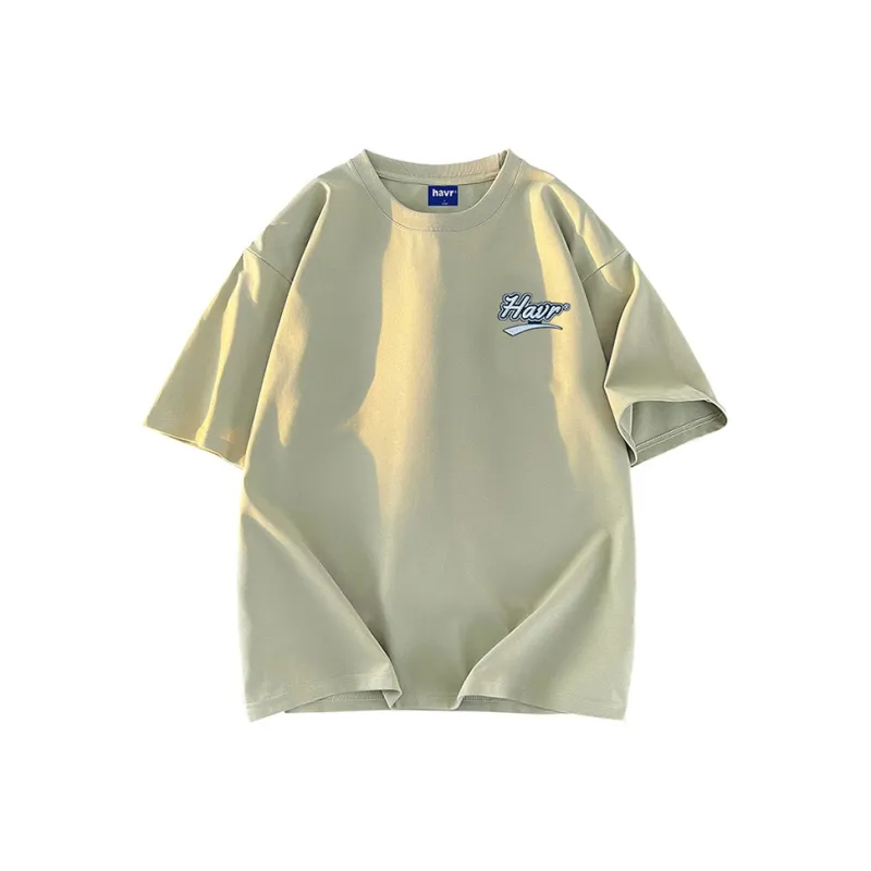 HAVR 100% Cotton Loose Fit Casual Comfortable Versatile Breathable Pullover Crew Neck Short Sleeved T Shirts Unisex-10