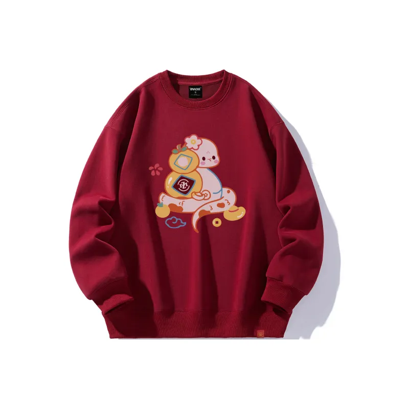 ZMOH Fleece Lined Crew Neck Sweatshirt Unisex-0