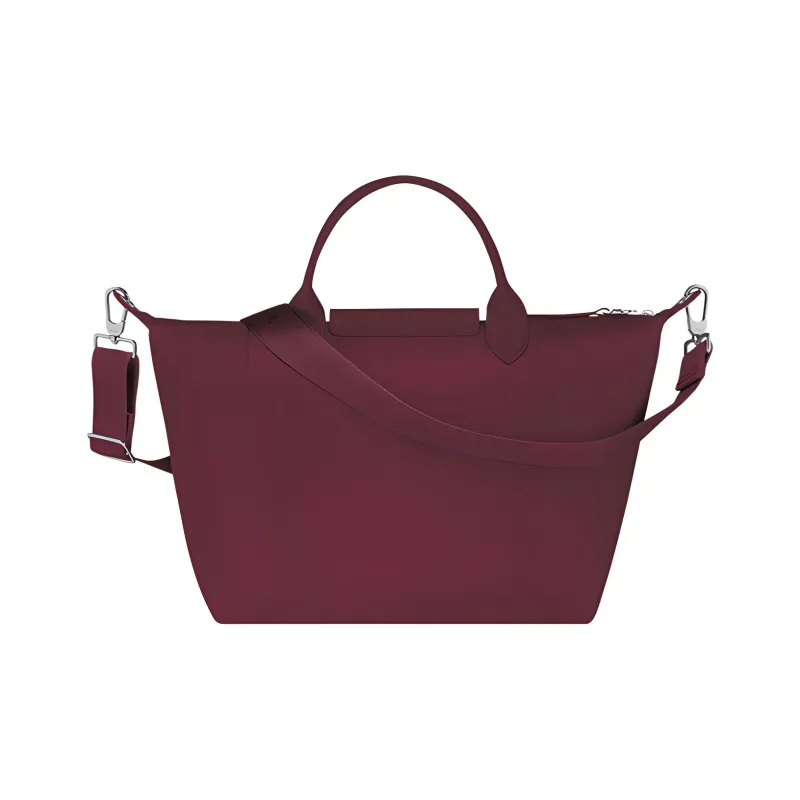 LONGCHAMP Le Pliage Canvas With Leather Dumpling Bag Handbag Shoulder Bag Crossbody Bag Medium Size Women's Dark Brown-2