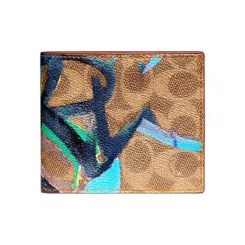 COACH MINT+SERF Collaboration Billfold Wallet Canvas With Leather Card Holder Wallet Mini Women's Brown