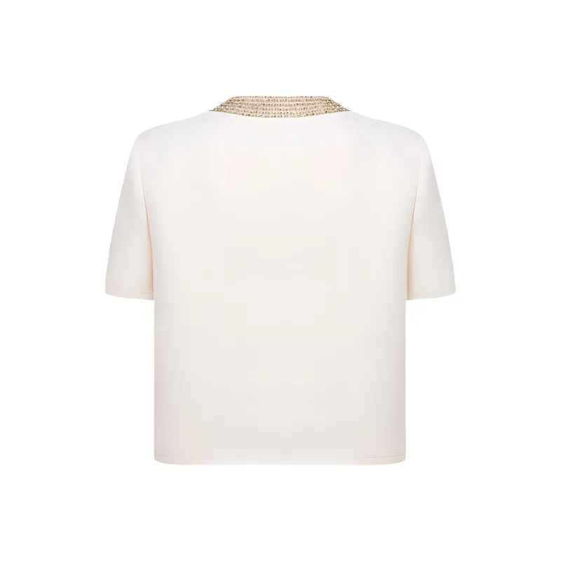 DIOR Embroidered Cropped Jacket Jackets & Coats Women's White-1