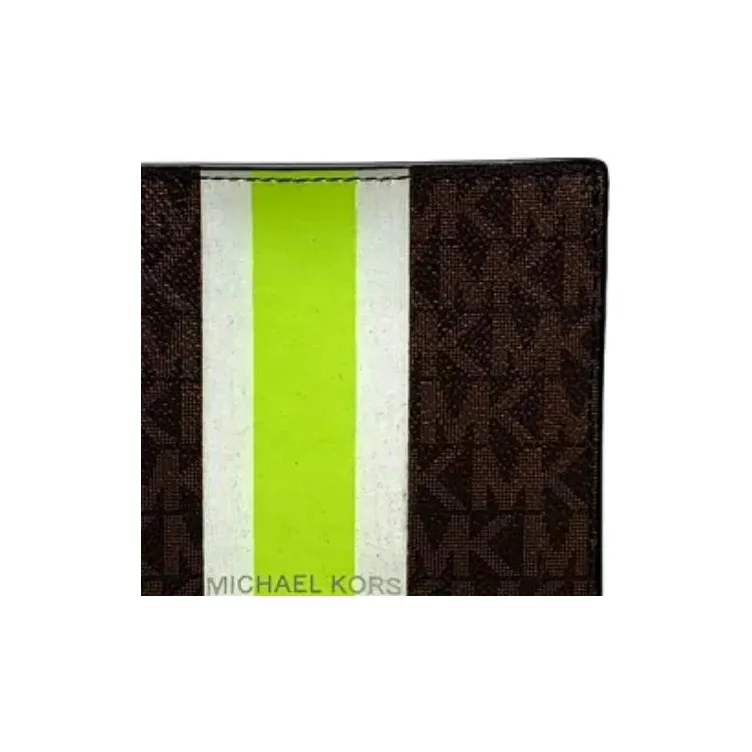 MICHAEL KORS Coated Canvas Wallet Regular Unisex Neon Light-3
