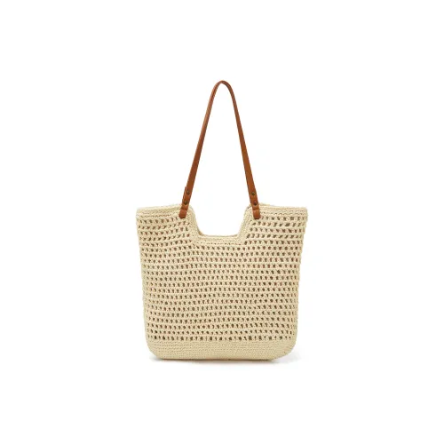 Old Man's Head Fabric Shoulder Bag Women's White/Apricot