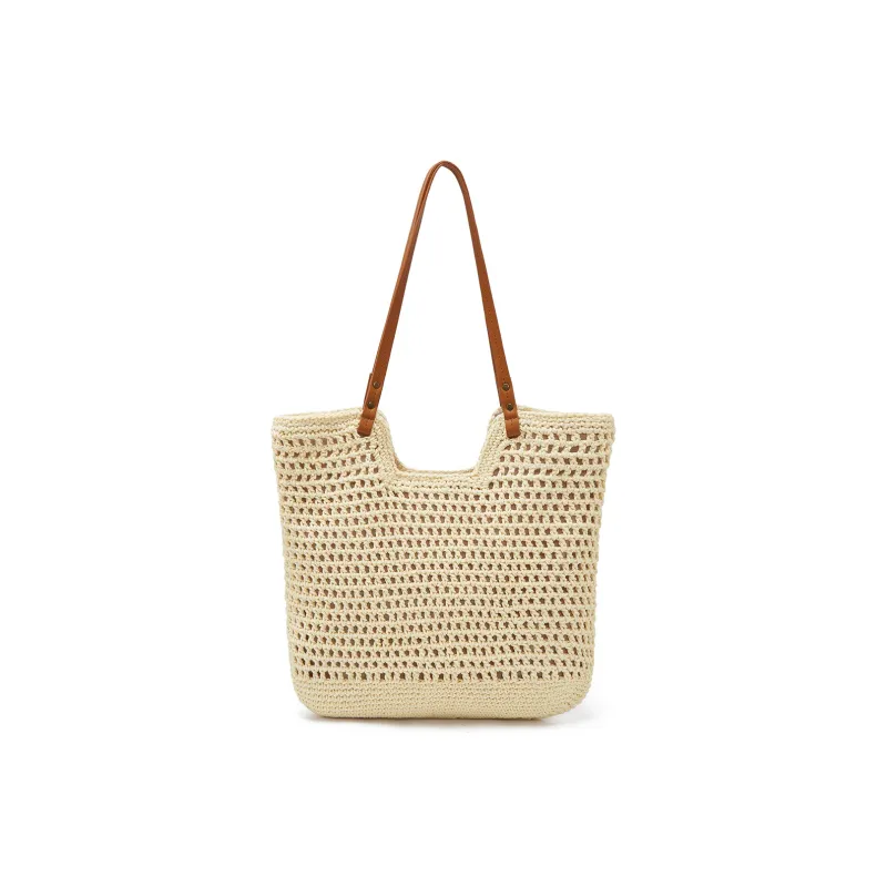 Old Man's Head Fabric Shoulder Bag Women's White/Apricot-5