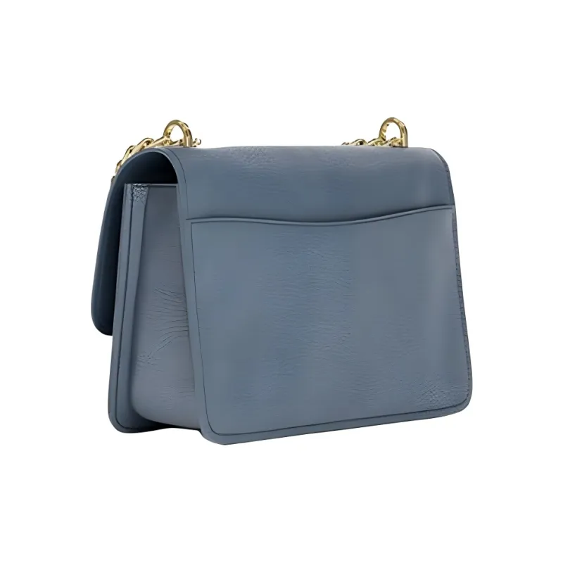 MICHAEL KORS Litchi Grain Leather Crossbody Bag, Shoulder Bag Small Size Women's Light Blue-1