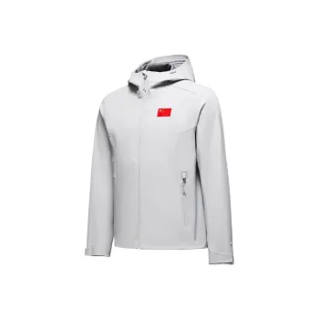 Anta Water-Resistant Windproof Breathable Quick-Dry Windbreaker Jacket Unisex Light Gray