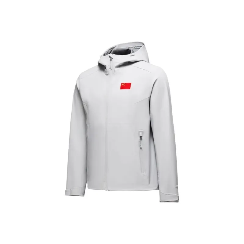 Anta Water Resistant Windproof Breathable Quick Dry Windbreaker Jacket Unisex Light Gray-0