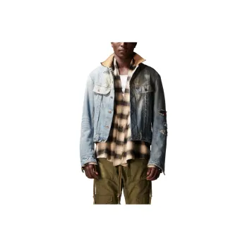 GREG LAUREN Jackets Men Denim Blue