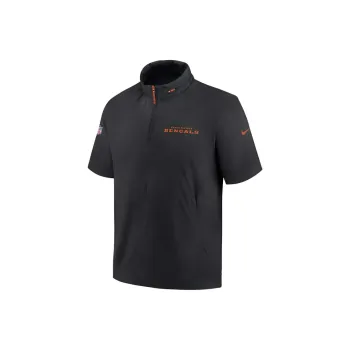 Nike Cincinnati Bengals Sideline Coach Men's Nike Nfl 1/2 Zip Short Sleeve Hooded Jacket