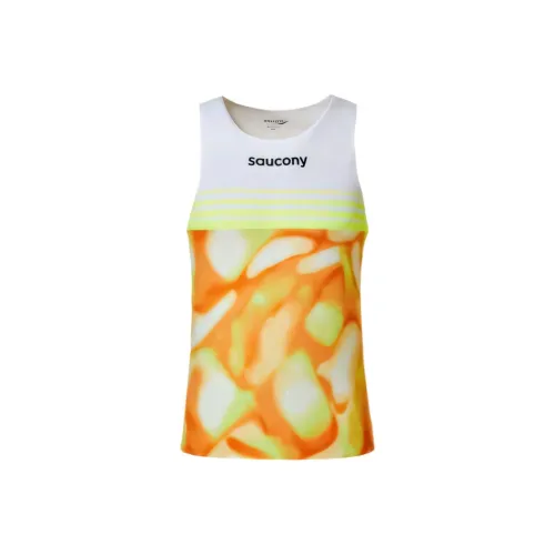 Saucony Tank Top Men's Orange Yellow Mixed Color