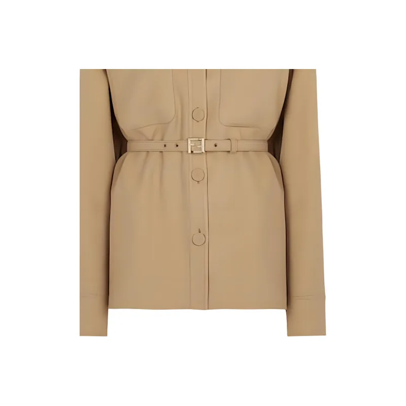 FENDI Coats Women's Khaki-4