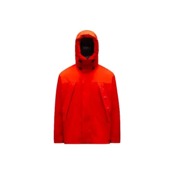 Moncler FW21 Solid Color Hooded Down Jacket Men's Orange Red