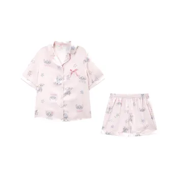 GUKOO Pajama Set Women's Light Gray Pink